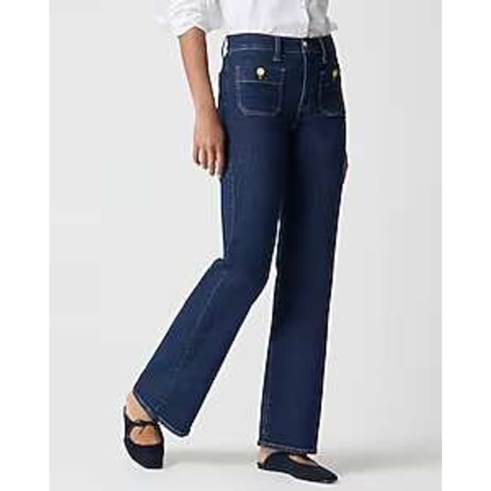 J.Crew Slim Wide-Leg Jeans Dark Indigo Size 25 New With Tags